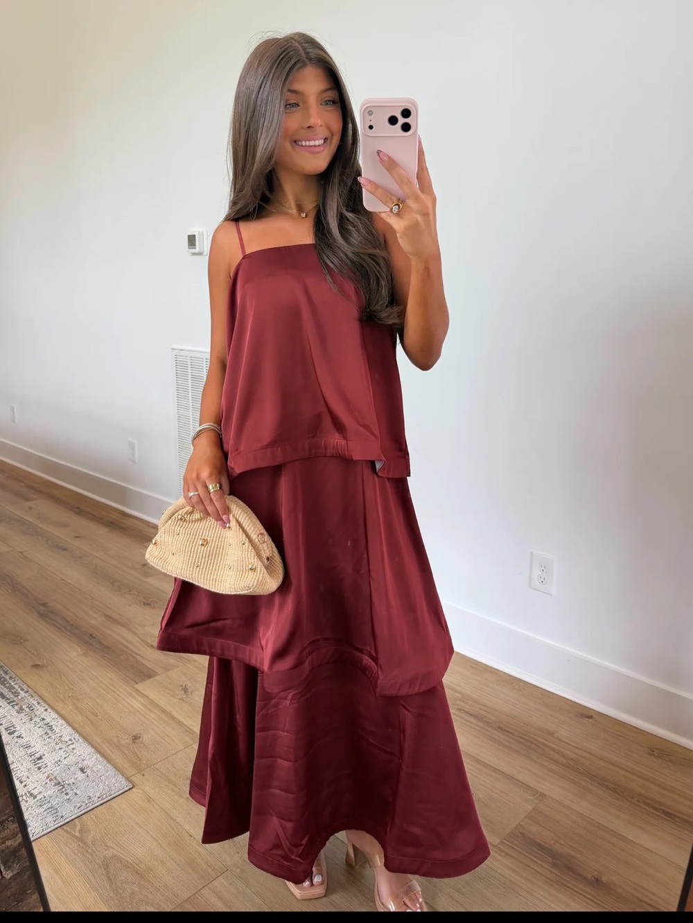 Here Comes The Sun Burgundy Maxi Dress Size XS NWT